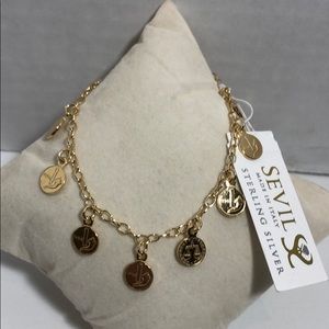 18K Gold Plated Sterling Silver Sevil Charm Brac.